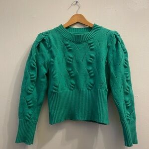 Green Cable Knit Sweater